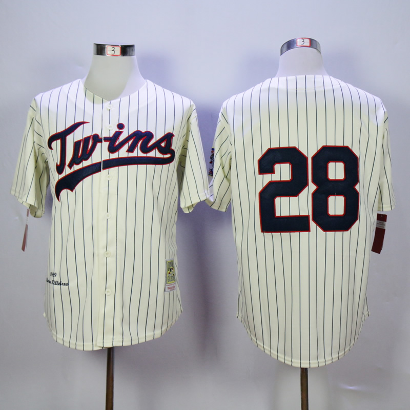 Men Minnesota Twins #28 Blyleven Cream Throwback 1970 MLB Jerseys->minnesota twins->MLB Jersey